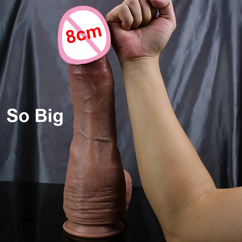 8cm Diam Big Glans Super obrovský dildo mäkký silikónový dlhý penis mocný sact pohár análny plug Sex Hračky pre ženu vagína veľký vták