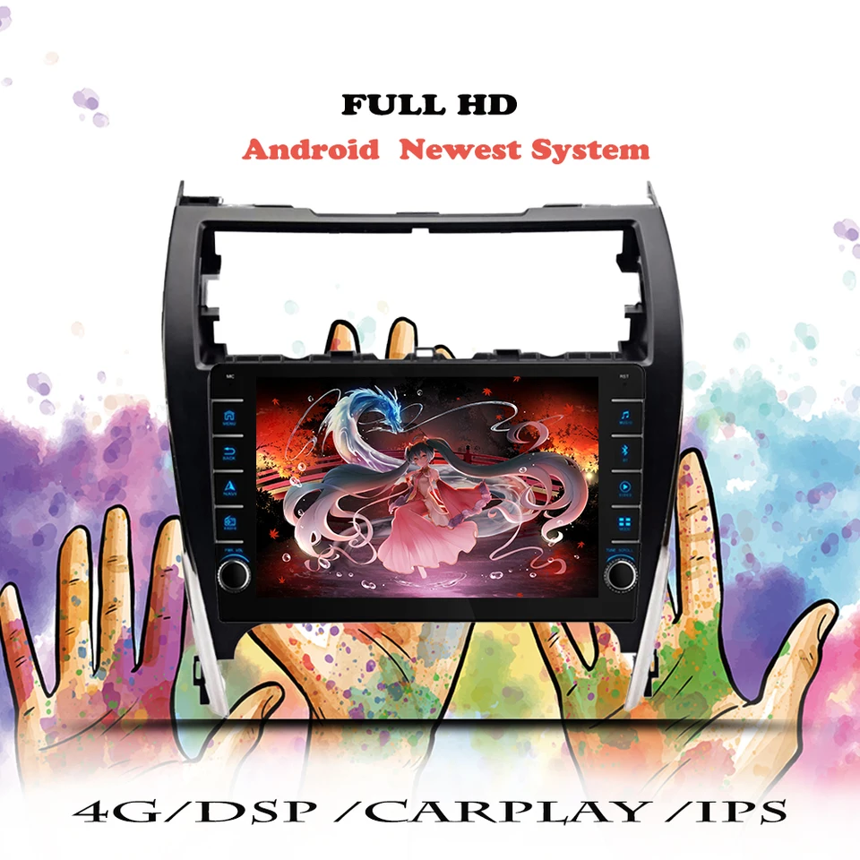 8Core Android 14.0 8G+128G Automobilie Radio Multimedia Player Navigation pre Toyota Camry 7 50 55 2012 - 2017 GPS 2DIN DVD Hlavná jednotka