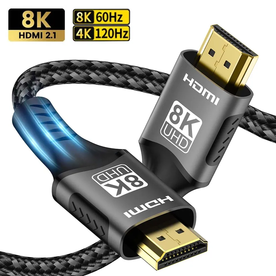 8k HDMI 2.1 Kábel 4K@120Hz 8K@60Hz 48 Gbps Earc oblúk HDCP Ultra vysokorýchlostné HDR pre RTX Video Cable PC Project projektor HD TV PS5