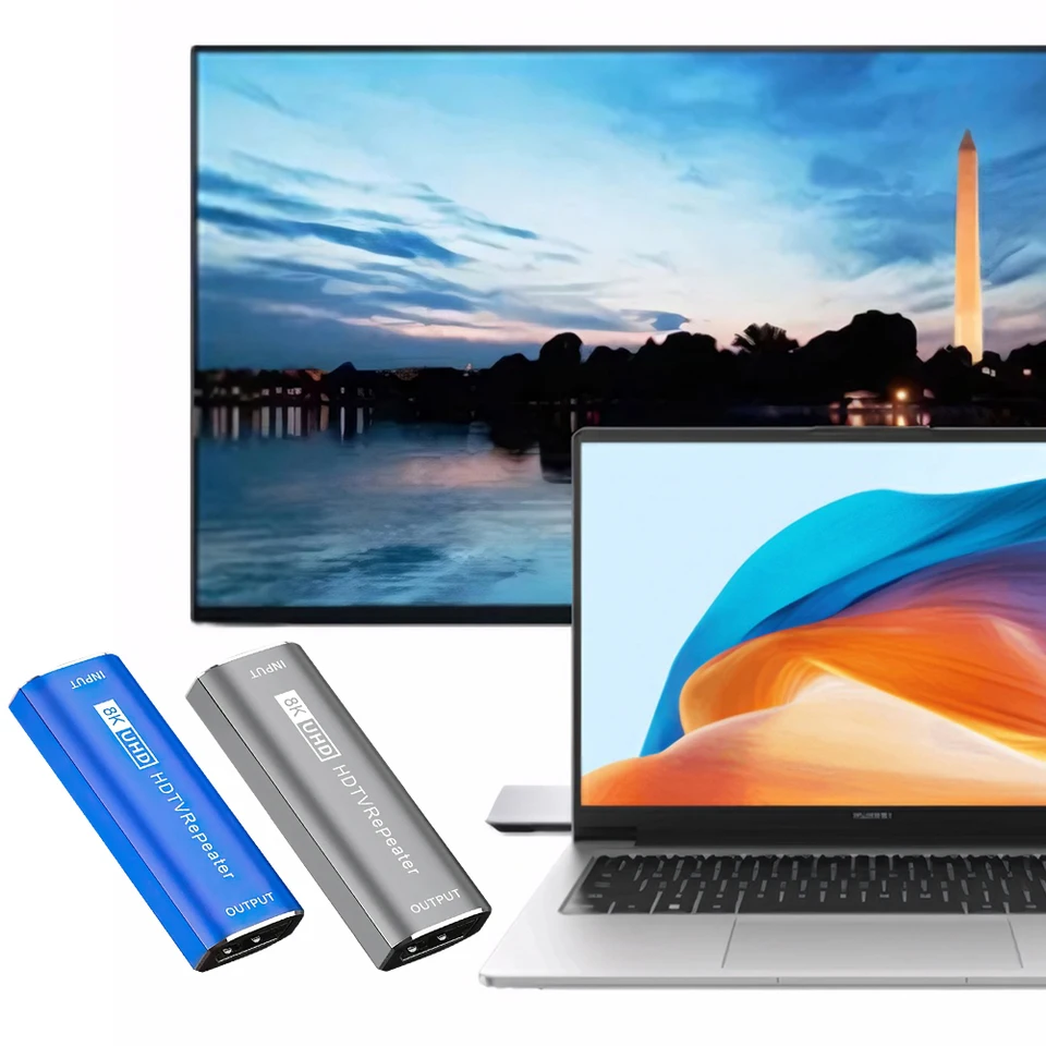 8K HDMI kompatibilný opakovačný video adaptér 3d 30m 4K 60 Hz HDMI kompatibilný so signálnym posilňovačom CEC/HDR VIDEO prevodník ženy na ženy