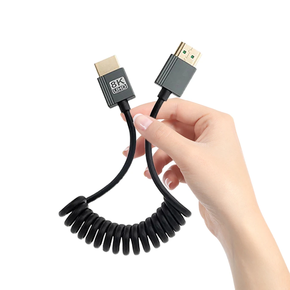 8k HDMI kompatibilný s HDMI kompatibilným stočeným káblom 8K@60Hz 4K@120Hz HDMI kompatibilný s mini/mikro HD káblom pre kameru na monitorovanie kamery na monitorovanie