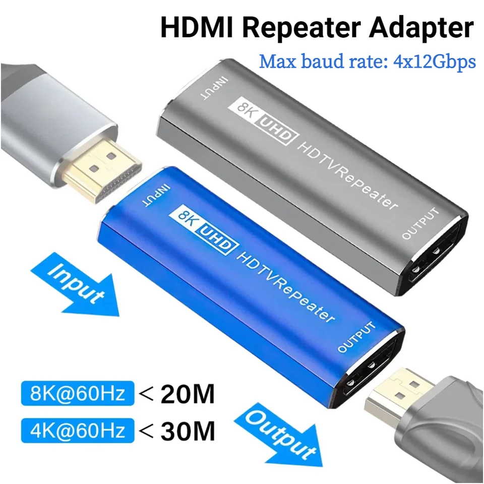 8k HDMI kompatibilný Video adaptér CEC/HDR 30M 4K 60 Hz HDMI kompatibilný 2.1 Káblové predlžovanie HDMI kompatibilné so signálom kompatibilným signálom