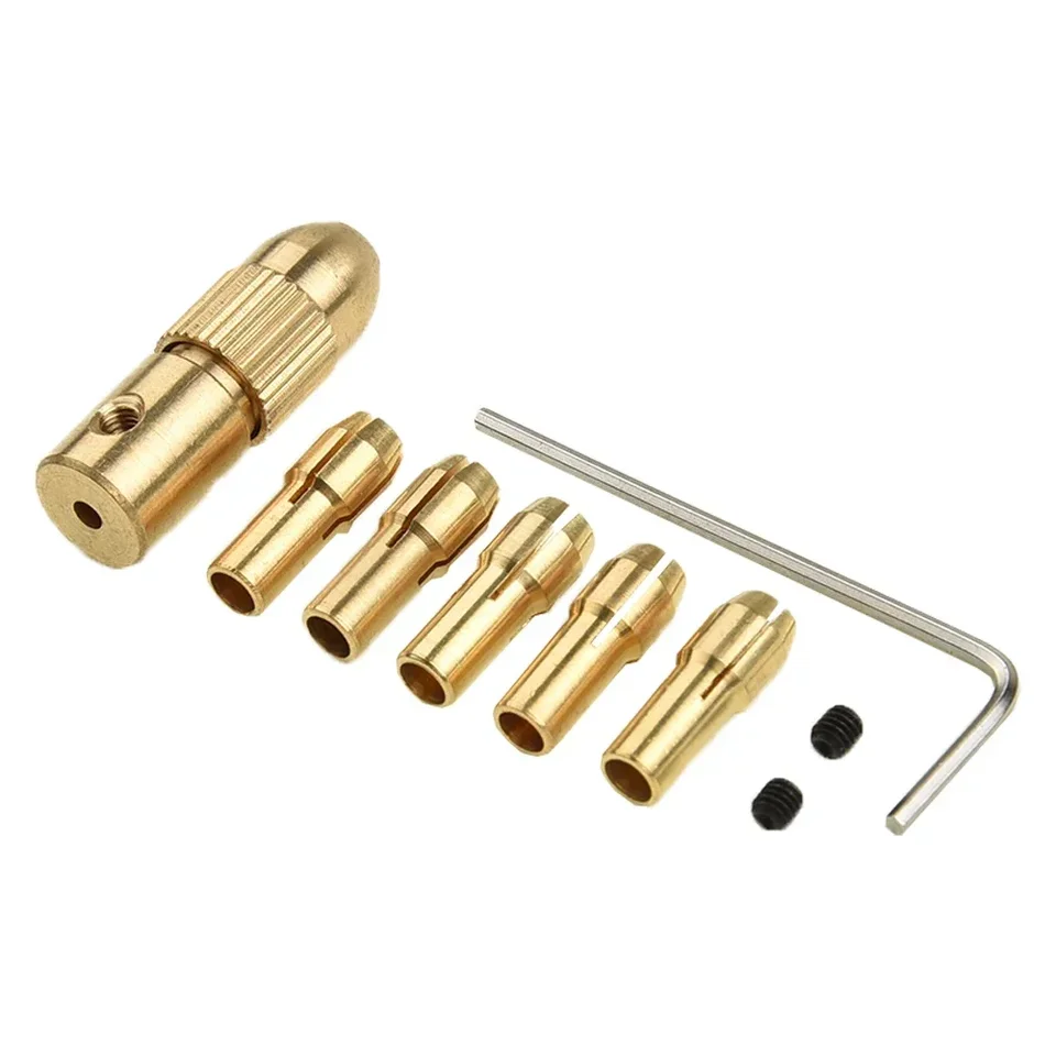 8ks 0,5-3 mm mosadz Collet Mini Vŕtačky kovové vŕtačky Chuck Adapter pre elektrické náradie vŕtania hriadeľa motora