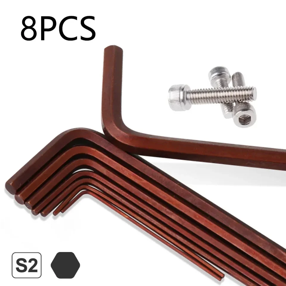 8ks 0,7-4 mm mini hexagon kľúč Allen-Key Set zliatiny oceľový kľúč skrutkovača Multifunkčné opravné ručné náradie
