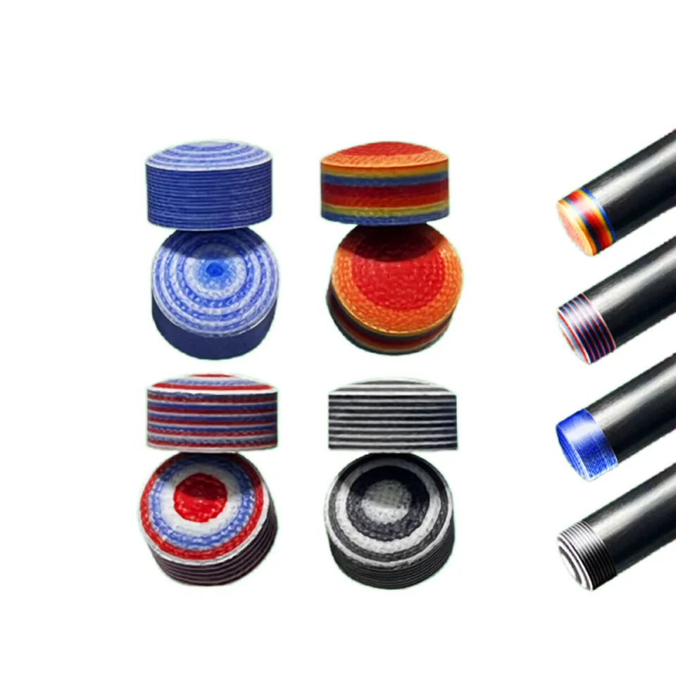 8ks 14 mm preskakovacie tipy s skokom Cue Colorful Fiber Tipy pre herné biliardové príslušenstvo Super tvrdé viac vrstiev