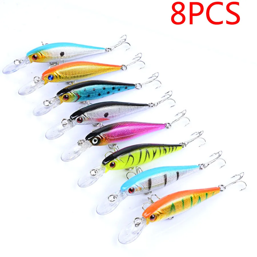 8ks Jerkbait Minnow Crankbait Fishing Lavence Set Hard návnada Kit Artificial Wobbler pre Pike Trolling Carp Ryming Tackle Swimbait