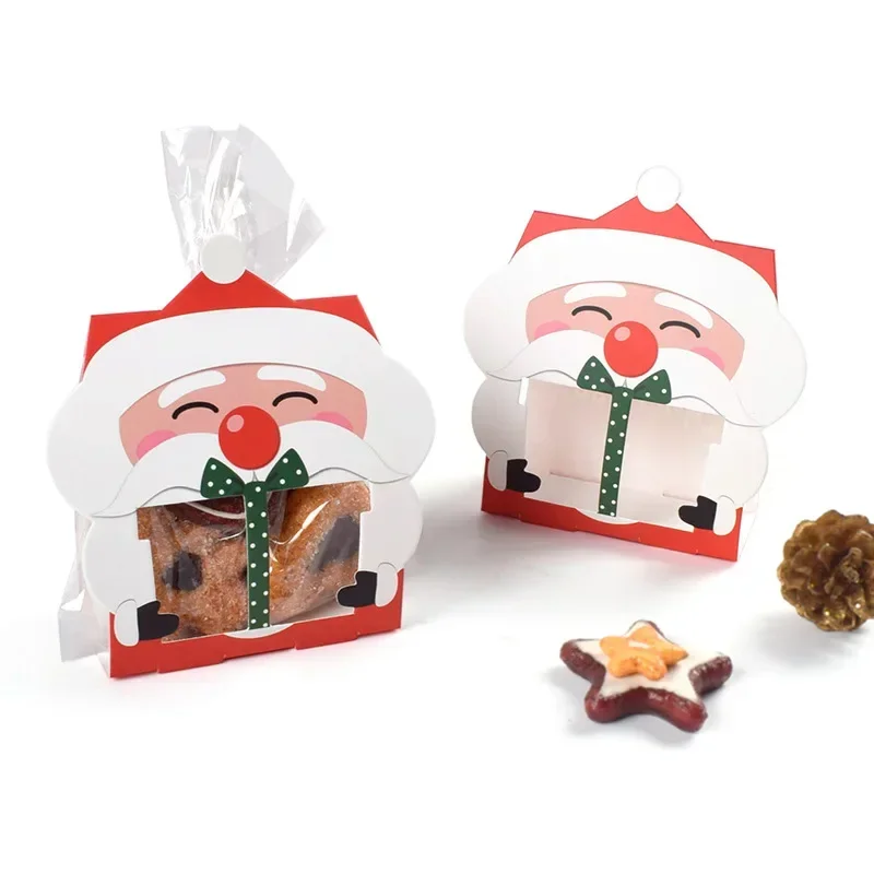 8ks kreatívne vianočné témy Candy Box Detský darčekový balenie Štedrý deň sviatok sviatok Candy Darček prenosnú papierovú krabicu
