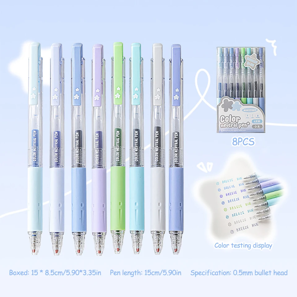 8ks kreatívny dizajn farebné písanie sada Pen Set Cute Graffiti Painting Scrapbook Pen pre DIY Decor Journal School Supplies