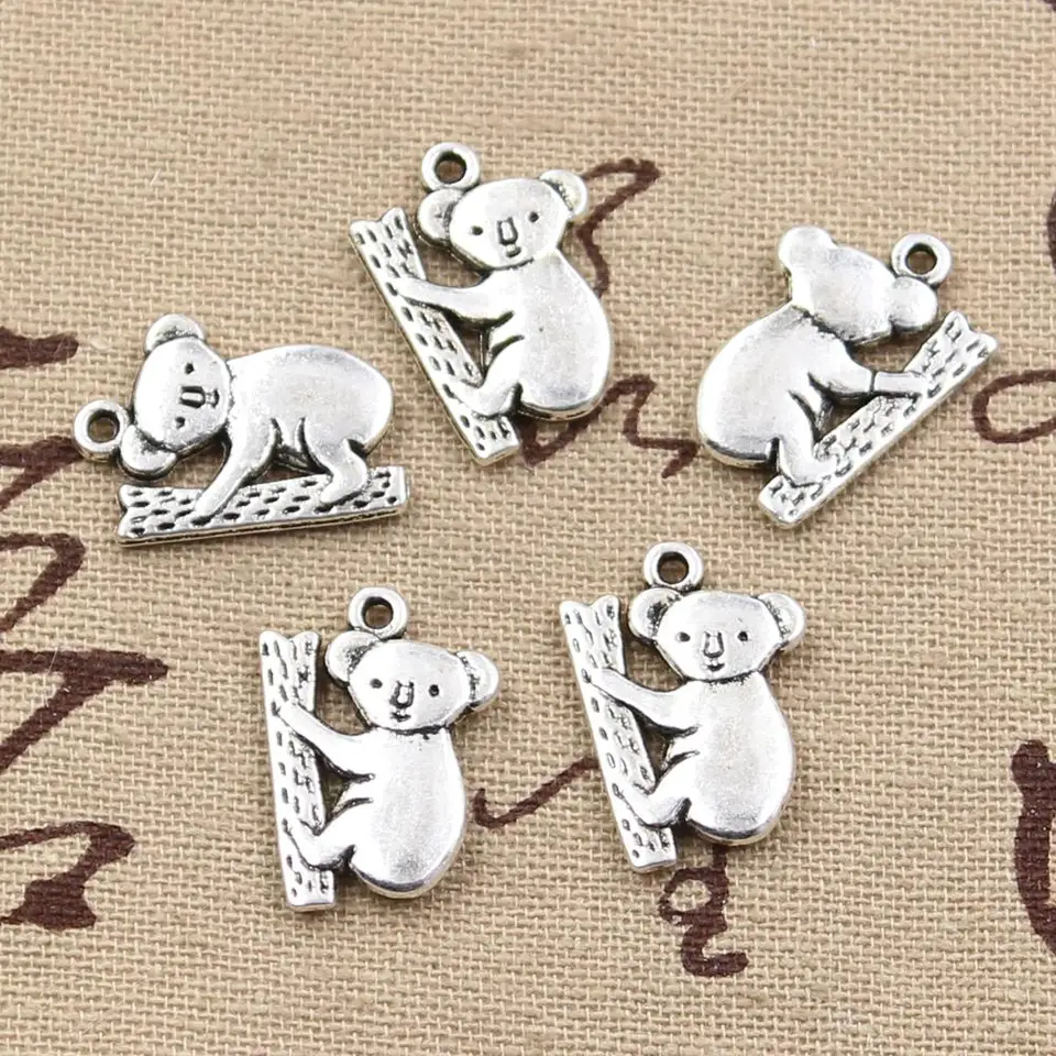 8ks kúzla koala medveď 20x14mm starožitné výroby závesu, vintage tibetské bronzové strieborné farby, ručne vyrábané šperky pre domácich majstrov