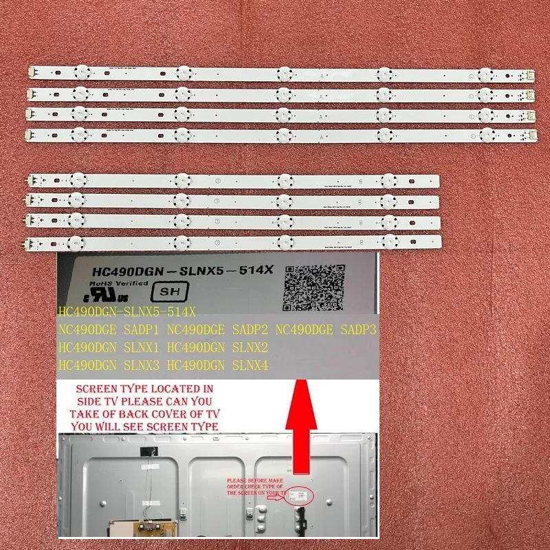 8ks LED bar pre televíziu 49UH610V 49UH610A 49UH6100 49LF5100 49UH6030 49UF640V 49UF6407 49UH6507 49LF510V 49UH617Y TVE_WICOP_49INCH