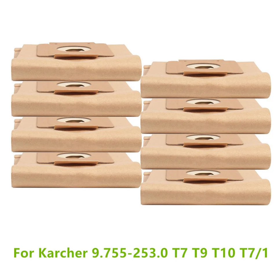 8ks prachové vrecká na odpadky na odpadky pre karcher 9.755-253.0 T7 T9 T10 T7/1 Vlhké a suché vysávače