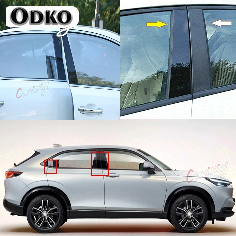 8ks pre Honda HRV HR-V 2022 Dvere CAR DOOW DETROCRÁCIA TIM Pillar STACKERS STREKOVANIE AUTOMÁLNE STYLING Exteriérové ​​diely