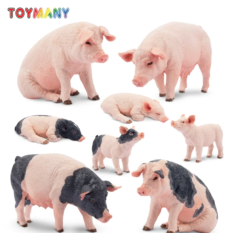 8ks simulácia ošípaných Prach Farm Animal Model hračky mini koláč dekorácie ošípané Pigure Dolls Akčné figúrky hračky pre deti