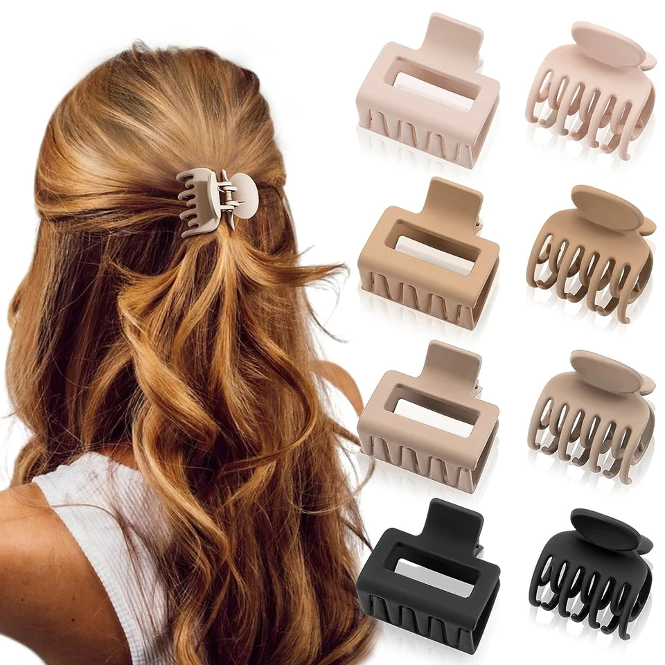 8ks stredné vlasové pazúry pre ženy dievčatá Claw Clips pre tenké vlasy Lady Hairpins Matte čeľusť klipka hlavy