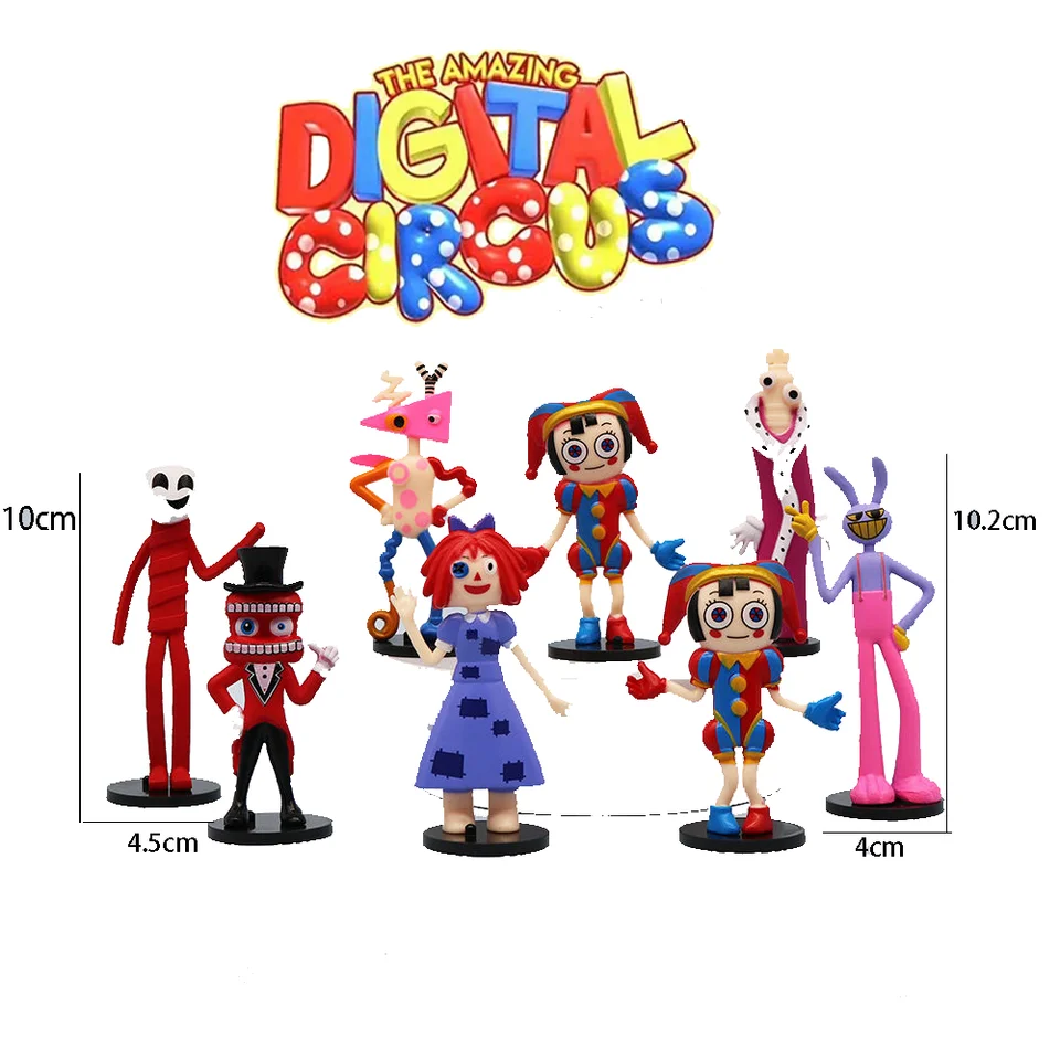 8ks Úžasná digitálna cirkusová postava Pomni a Jax Plushie Doll Hračky roztomilé úžasné digitálne cirkusové postavy