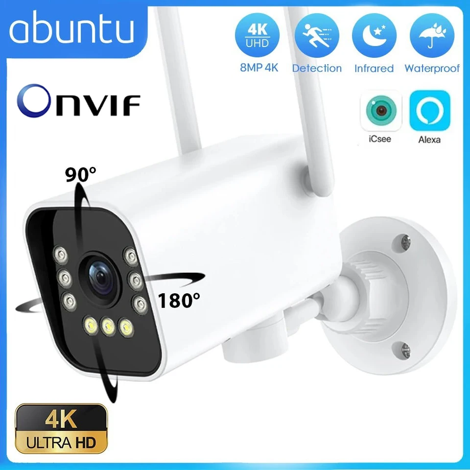 8MP 4K PTZ WiFi Camera Onvif Bullet Wireless IP fotoaparát H.265 Vodotesné vonkajšie automatické sledovanie 2MP CCTV Video Sledovanie kamery