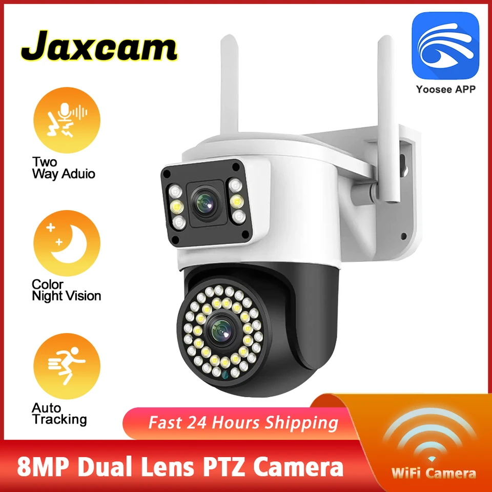 8MP 4K YOOSEE WIFI DUULNÁ HOLNA VONKAJÚ SECUNÁCIA IP CAMERAS More LED svetlo bezpečnostná ochrana WiFi PTZ Night Vision CCTV WiFi Cam