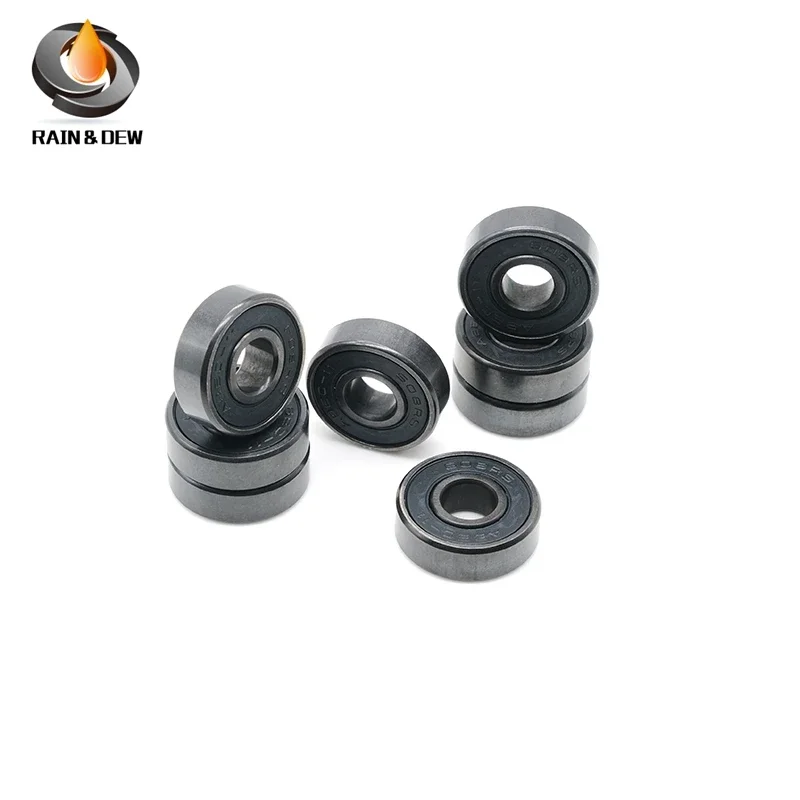 8pc 608 2Rs Inline kolieskové koleso koleso 608 rs proti hrdzavej skateboard ABEC-9 guľôčkové ložiská 608rs čierna utesnená 8x22x7 mm