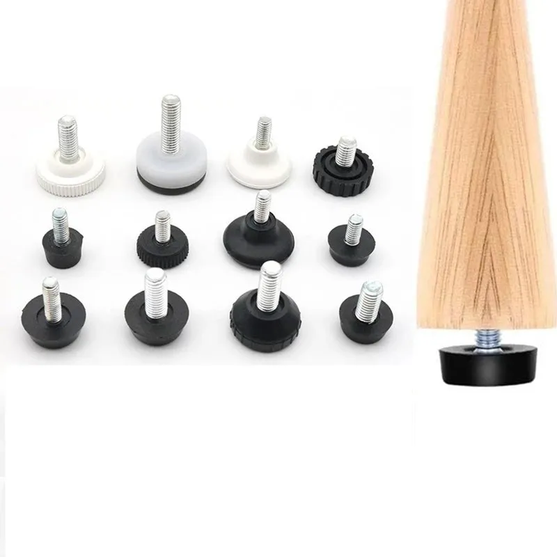 8pc/šarža Nábytok nastaviteľná skrutka stoličky na úrovni podlahového chrániča na nohy podložky M8 M6 SOFA STABLE STABLE MUTE TOMING proti skrutku