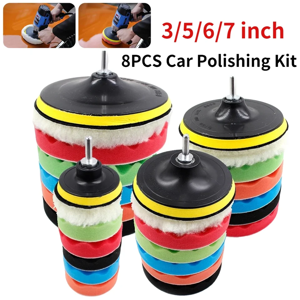 8pcs 3/4/5/6/6 palca Buffing Buffer Sponge Leštiaca podložka Ručná súprava pre hodinky na leštenie voskov