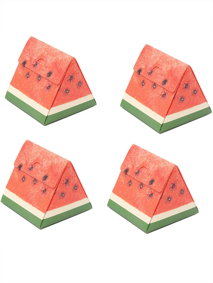 8pcs Creative Watermelon Shape Triangle Triangle West Point Baliaci Box Darčeková skrinka Creative Candy Cookie Carton