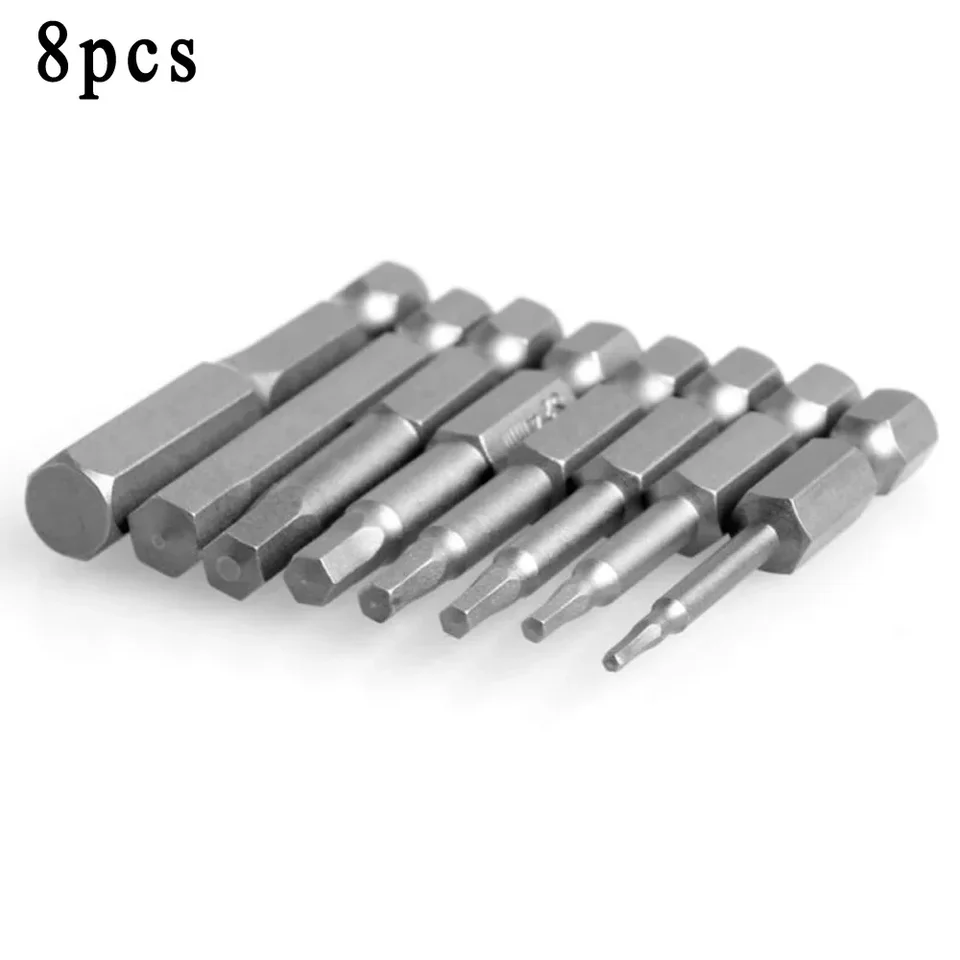 8pcs hex Key Allen BITS Rýchle zmenu pripojenia nárazový ovládač Vŕtacie vŕtačky metriky 1/4 