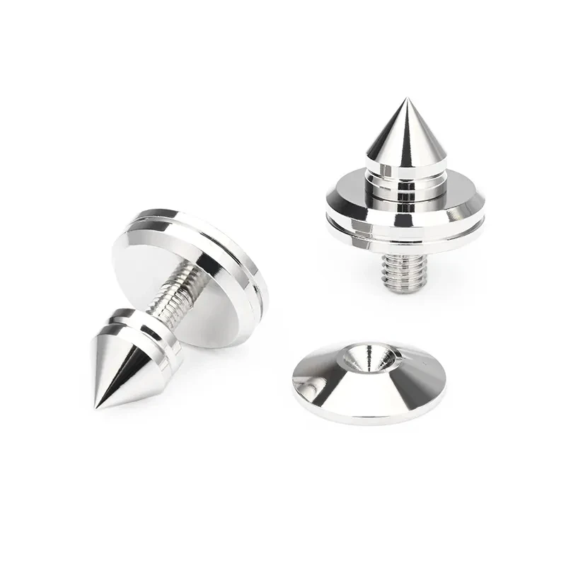 8pcs M6 M8 HIFI Audio reproduktor zosilňovača stojany Standers Pure Copper Rhodium Plated Rhock Pad otočné nohy na nohy kužeľa kužeľa