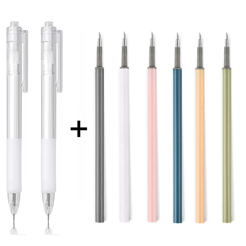 8pcs Set Art Utility nôž pero pre umelecké presnosť rezbárskeho noža Micro zasunuteľný čepeľ papier rezanie pera Pen Knifes