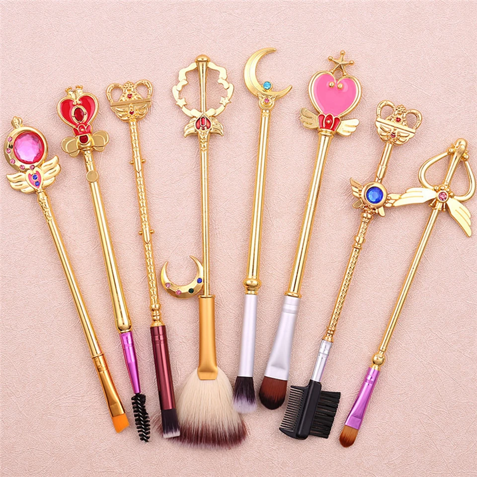 8pcs/set make -up kefy set karikatúry Sailor Moon Anime Cosplay Magic Wand Appress Doplnky pery červenanie očných tieňov.