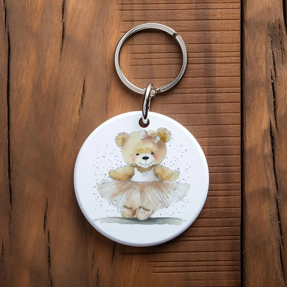 8pcs Watercolor Teddy Bear UV DTF šálky nálepiek, vodotesné balenie nálepky na zdobenie hrnčekov, šálok, kutilských umenia
