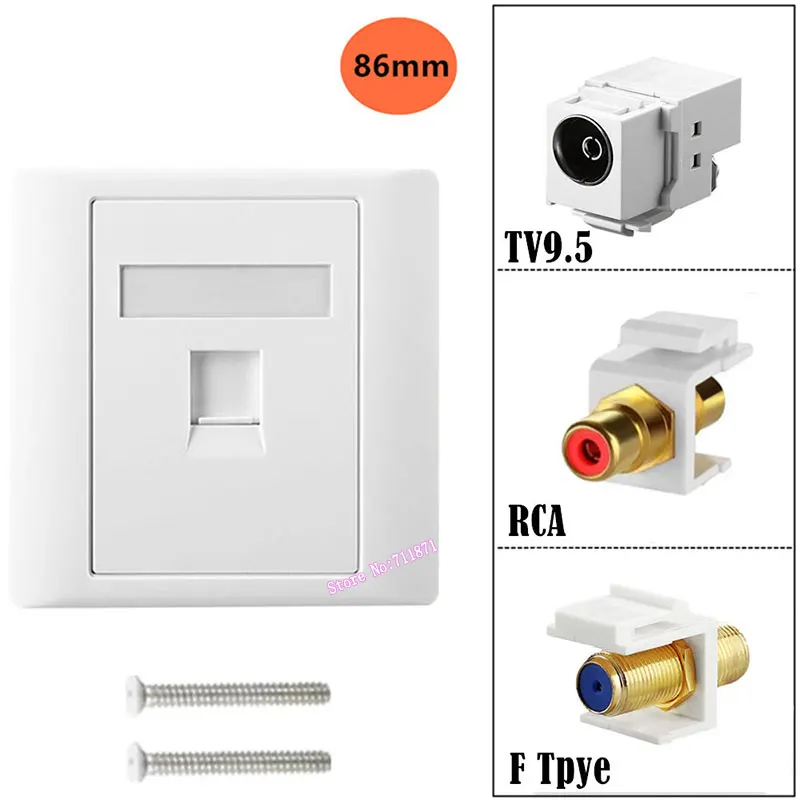 8pin CAT6 RJ45 3,5 mm nástenná doska Zátka so štítom CAT6 RJ45 Sieťová stena adaptér konektor RJ45 3.5