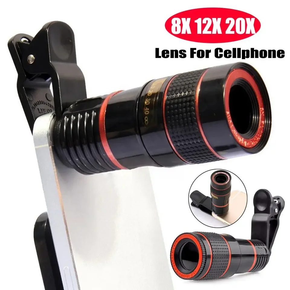 8x 12x 20x objektív pre mobil s klipmi s fotoaparátom telefónu Zoom Telescope širokouhla makro rybárska fotoaparátová súprava pre iPhone xiaomi