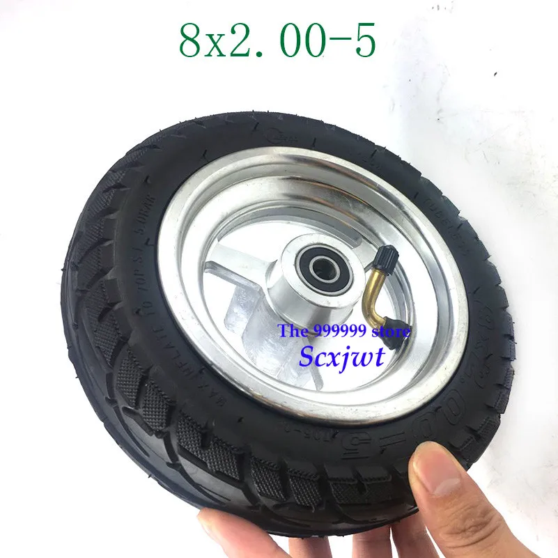 8x2.00-5 pneumatiky bezdušové pneumatiky s zliatinovým okrajom 8 palcového kolesa pre vreckové bicykle Mini