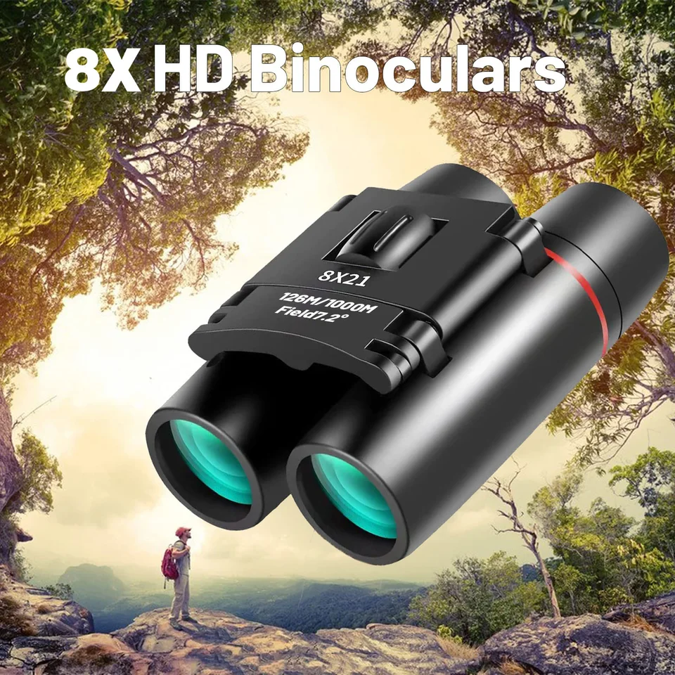 8x21 HD ďalekohľady FMC Multi zelené potiahnuté BAK-4 Prism Witerproof pre koncerty koncertov pre pozorovanie prírody v prírode