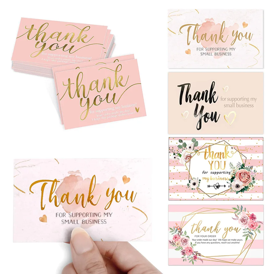 9.0x5.4cm Pink Black Foil Stamp Greet Label Label Custom You Warks za malé bussiness Darčekové boxy Decoration Detry Supplies