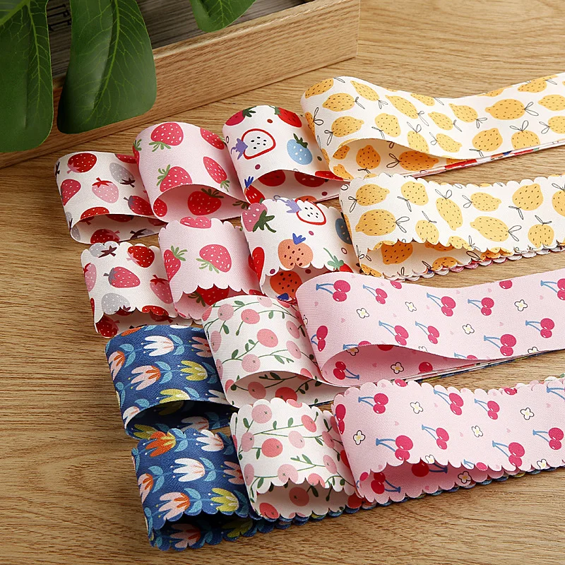 9-10 yardov 25 mm 38 mm ovocie/dvojité/dvojité/jahodové stuhy 0318r08 Bowknots Kids Kaderské príslušenstvo Materiál ručne vyrábaný karfty