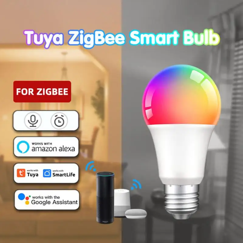9/11/11/1111 TUYA ZIGBEE E27 RGB inteligentná žiarovka 110V 220V SMART LIFE CONTROL DMABLE COLLBOL Hlasový ovládanie hlasu prostredníctvom Alexa Google