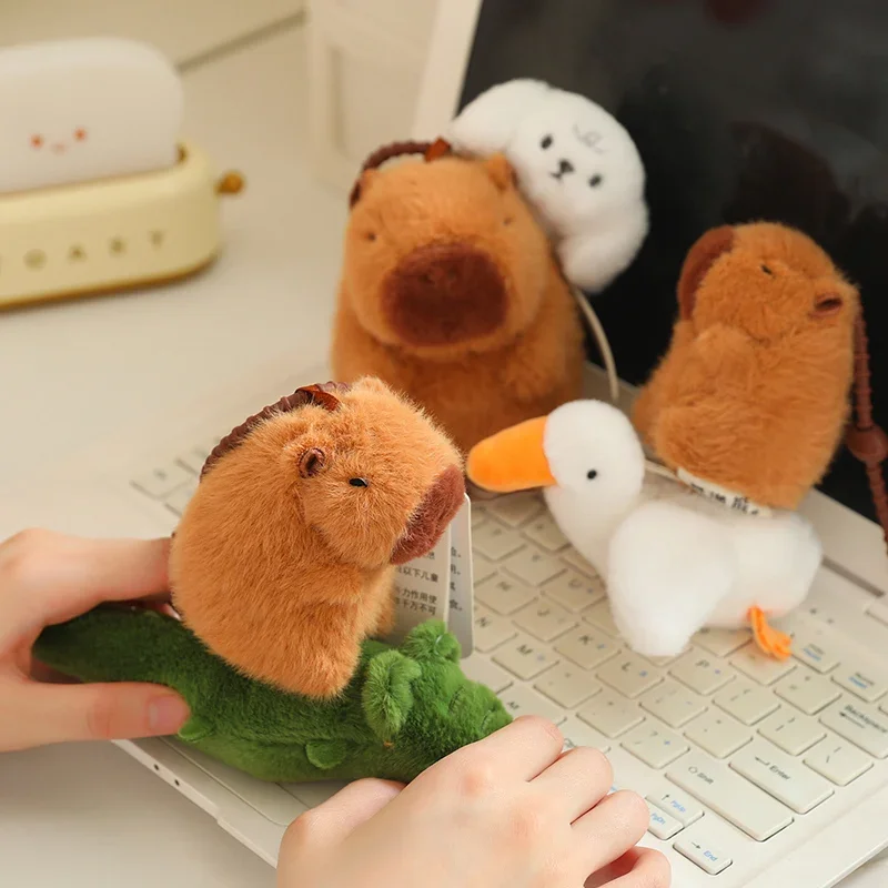 9/12 cm roztomilý karikatúra Capybara prívesok plyšová hračka pobyt drôt krokodíl husací ps