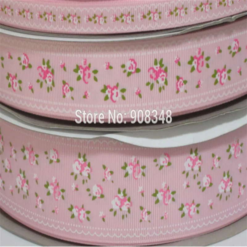 9 16 25 38 mm šírka kvetiny kvetinové tlačené grosgrain stuha Ax33-3314