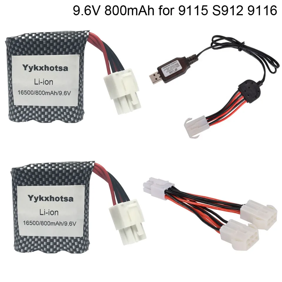 9,6V 800 mAh li-iónovej batérie s nabíjačkou 16500 pre 9115 S912 9116 Vysokorýchlostná batéria automobilu RC 9,6 V batéria EL6P Plutka Doprava zdarma