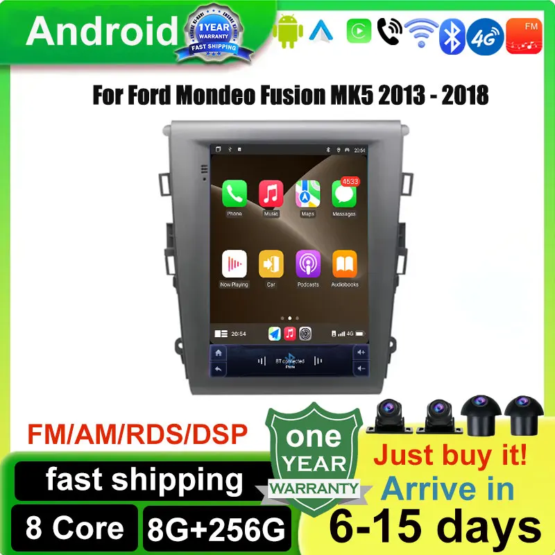 9.7 OS Android pre Ford Mondeo Fusion MK5 2013 - 2018 Car Stereo Radio Multimedia Video Player DSP WiFi GPS CarPlay Bluetooth