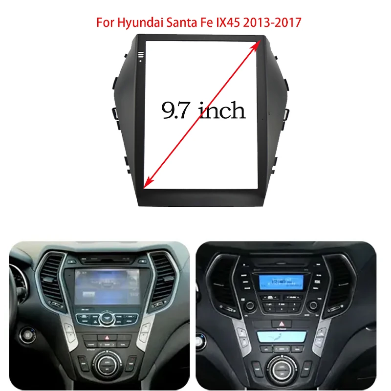 9,7 palca 2 DIN Car Radio Fascias pre Hyundai Santa Fe IX45 2013-2017 Tesla Multimedia Frame Video Player Player DVD Panel Tem
