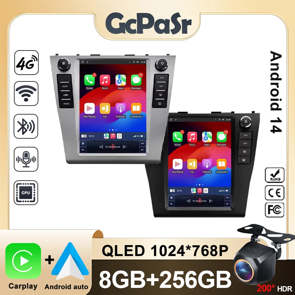 9,7 palca Car Android 14 pre Toyota Camry 6 xv 40 50 2006 - 2011 Auto rádio Stereo multimediálne prehrávač GPS navigácia č. 2Din DVD