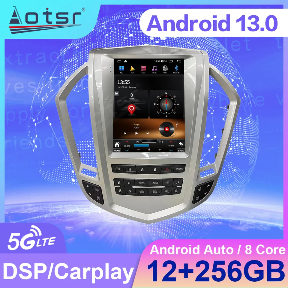 9,7 palca Tesla Screen Android 13 Aut Radio pre Cadillac SRX 2009-2012 prijímač CarPlay GPS Multimedia Player Stereo Head Unit
