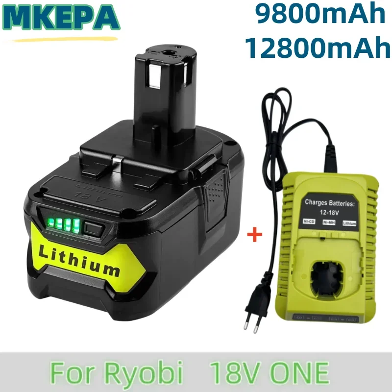 9,8AH 12,8AH na Ryobi P108 18 V ONE +PLUS BATTERIA 18 -VOLT BUNTILI ELETTRICI AGLI IONI DI LITIO P104 P107 RB18L50 RB18L20 P108