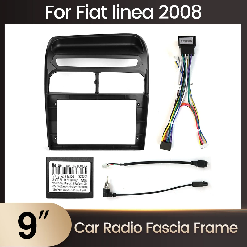 9 '' Android Car Radio Rám pre Fiat Linea Punto EVO 2012-2015 Kit Fascia Frame Dash Panel Montáž 16pin napájacie kábel