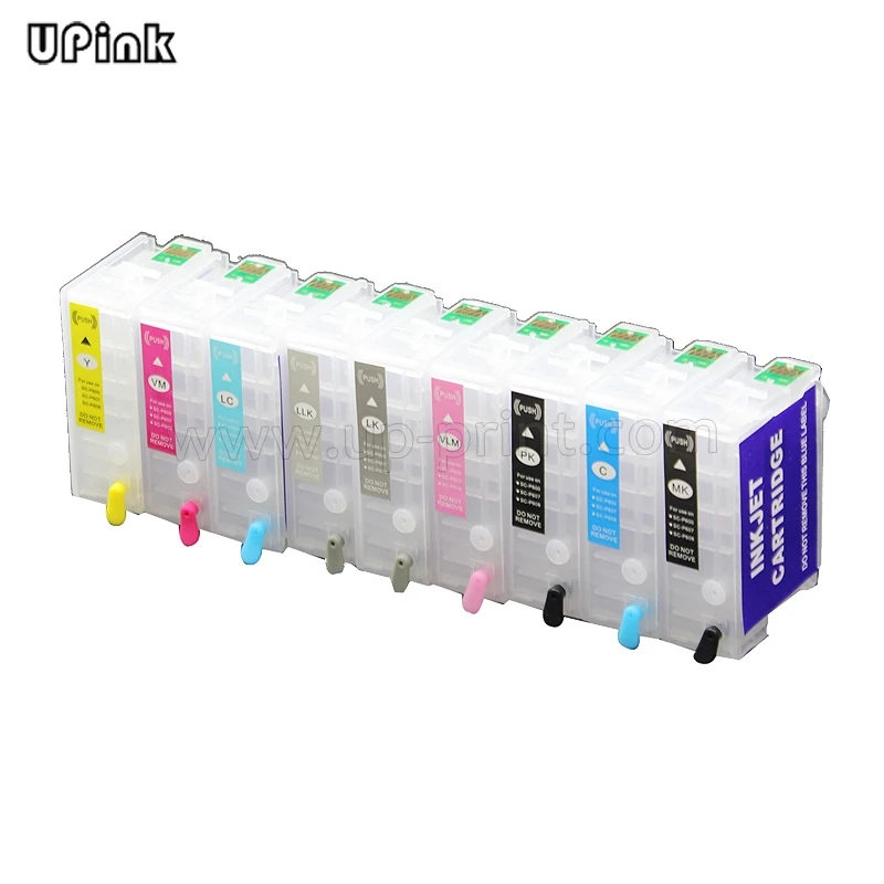 9 farieb doplňuje atramentovú kazetu pre tlačiareň Epson Surecolor P600 SC -P600 s automatickým resetovým čipom T7601 - T7609