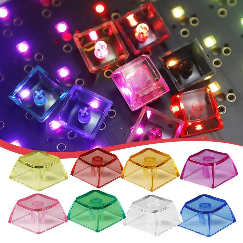 9 farieb priehľadné kľúče PC Keycaps XDA Výška Mechanická klávesnica Klávesové kľúče prázdne Klávesové kľúče Fantasy darček pre čerešňu keyborad