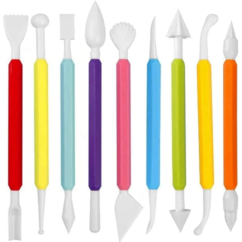 9 -kiece Fondant Modeling Tools Set Paste, koláč Marshmallow Schampting Tools Set Fondant Tools Decorting Tools pre zdobenie koláčov