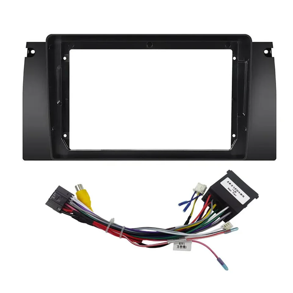9 palcov pre BMW 5 Series E39 1995-2003 2DIN CAR Radio Fascia DVD stereofónny doskový doskový adaptér Montážny pomlčkový prístroj Rám MP5